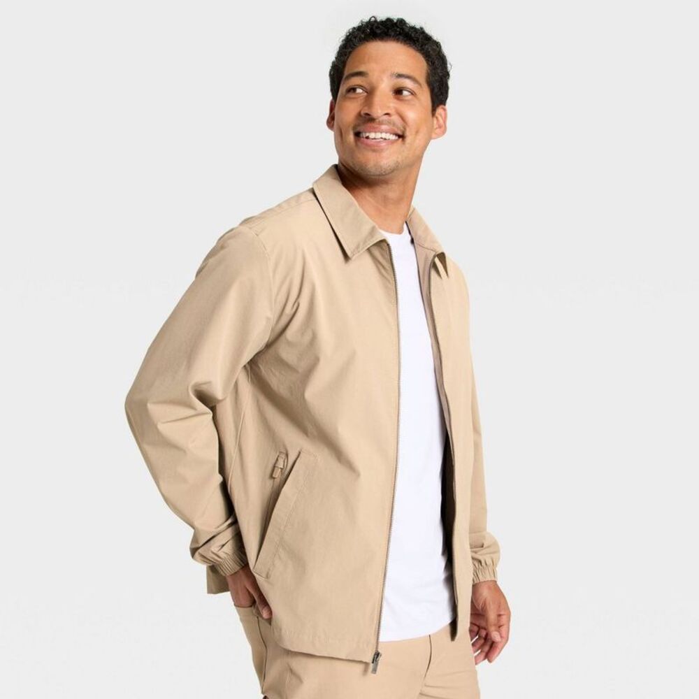 Men's Coaches Jacket - All In Motion Tan L - Picture 3 of 3